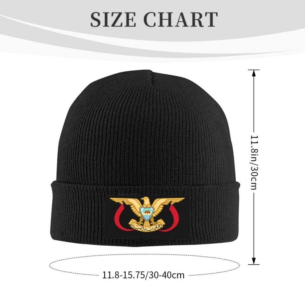 7348 Yemen Yemeni Yemenian Flag Emblem Stretchy Knit Beanie Hat Unisex Warm - Picture 3 of 7